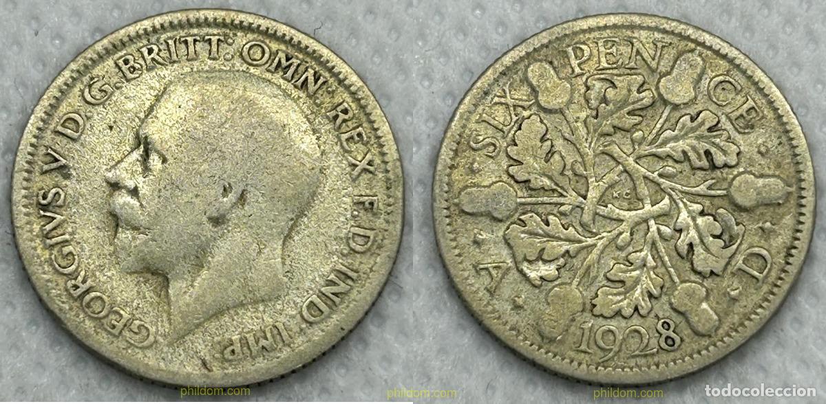 Monnaies anciennes de Europe: 3737 GRAN BRETA&Ntilde;A 1928 GRAN BRETA&Ntilde;A 6 PENCE 1928