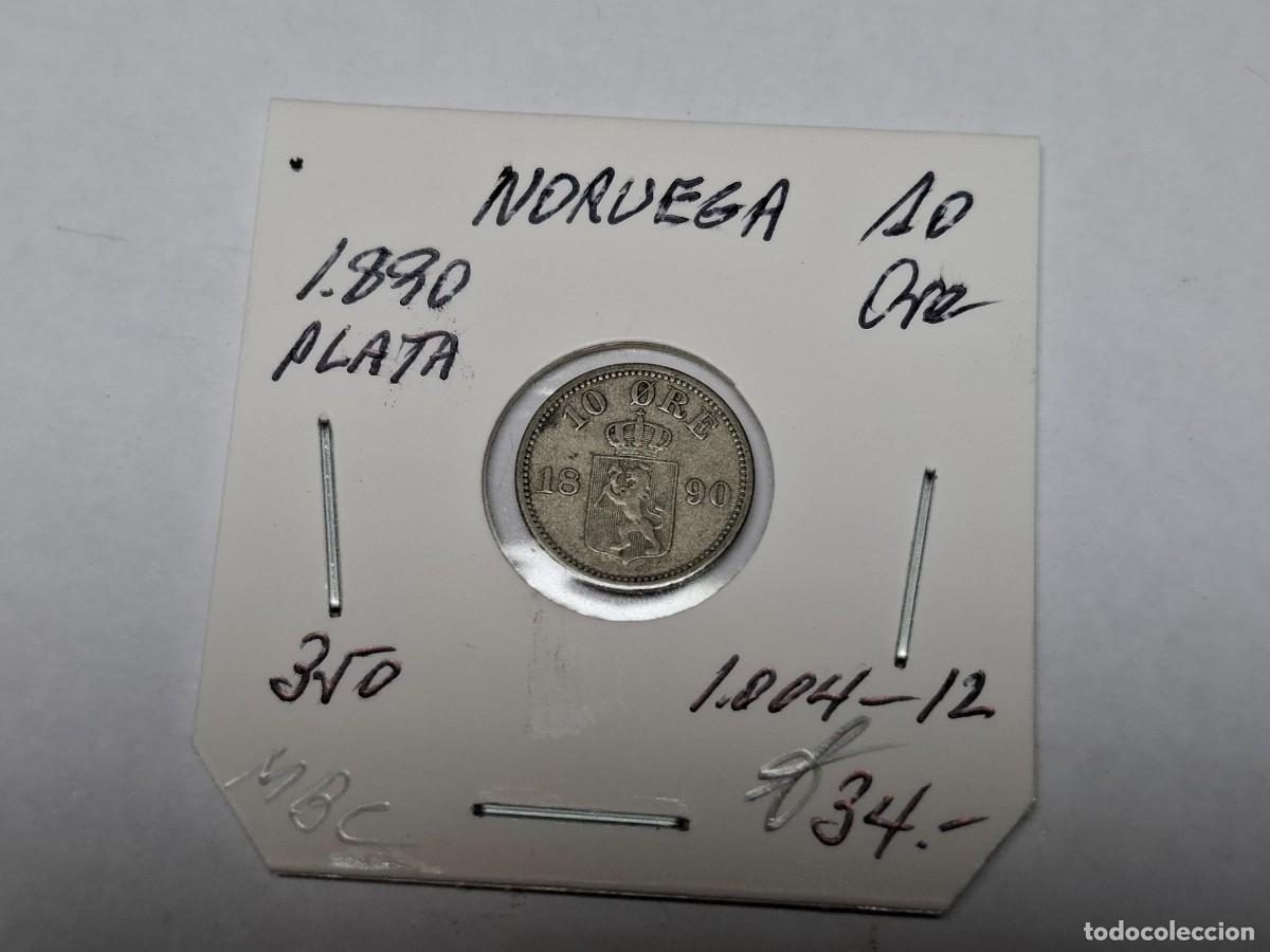 Monedas antiguas de Europa: 10 ORE de PLATA de 1890 KM 350 NORUEGA en MBC