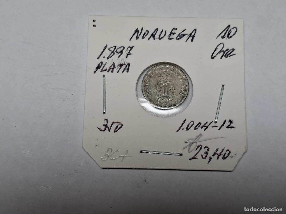 Monedas antiguas de Europa: 10 ORE de PLATA de 1897 KM 350 NORUEGA en BC+