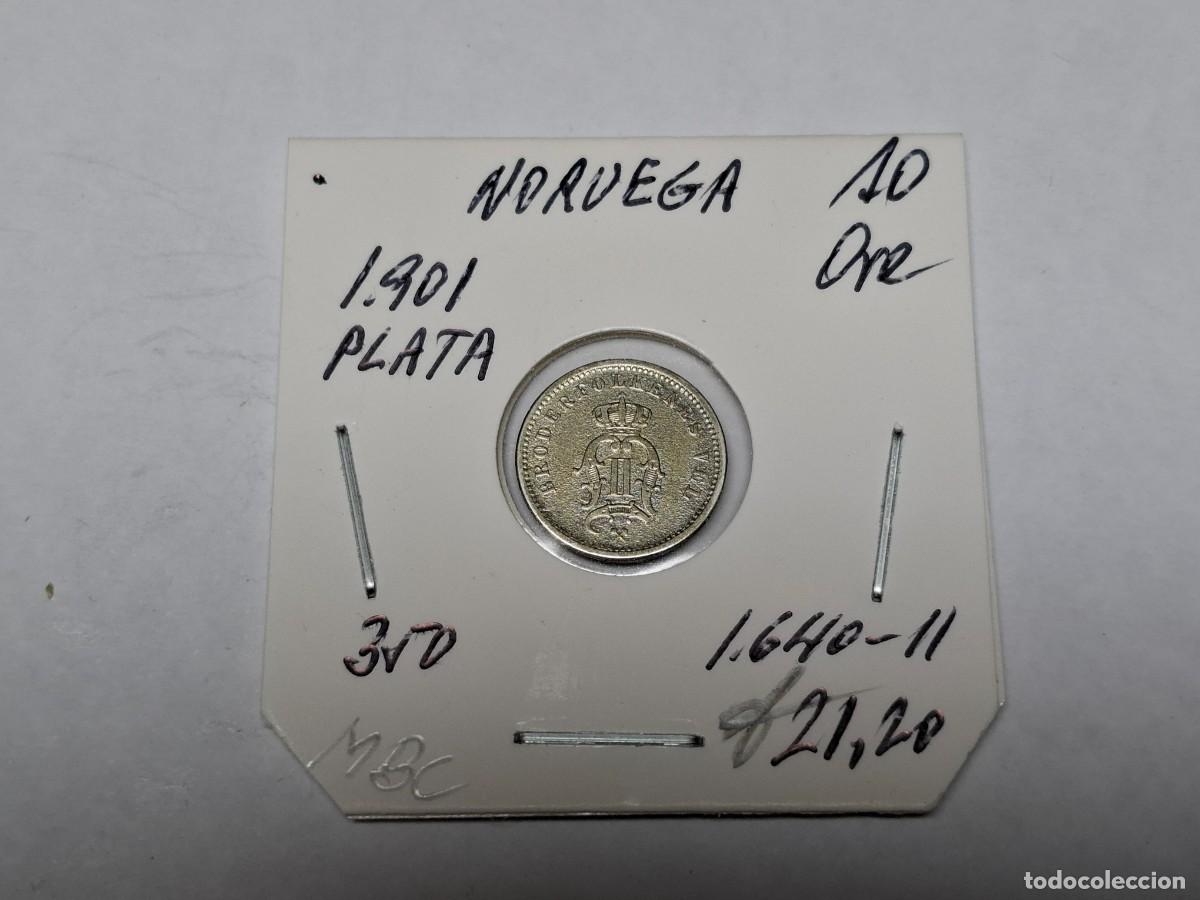 Monedas antiguas de Europa: 10 ORE de PLATA de 1901 KM 350 NORUEGA en MBC