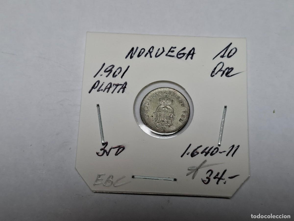 Monedas antiguas de Europa: 10 ORE de PLATA de 1901 KM 350 NORUEGA en EBC