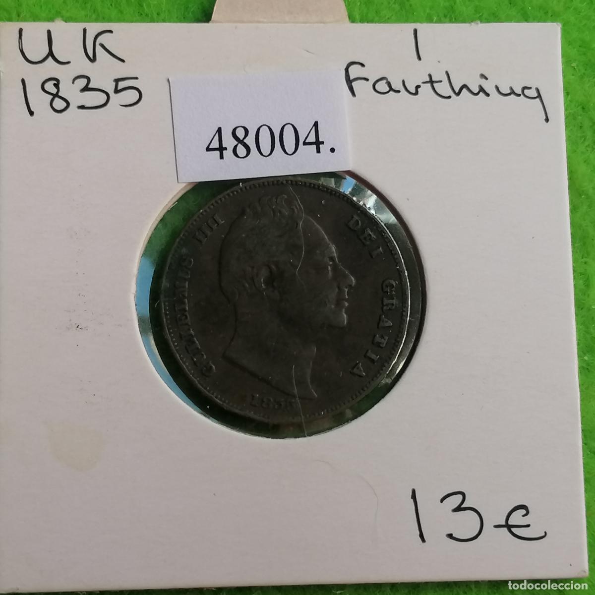 Monedas antiguas de Europa: UK, 1 farthing 1835, Gran Breta&ntilde;a, Inglaterra
