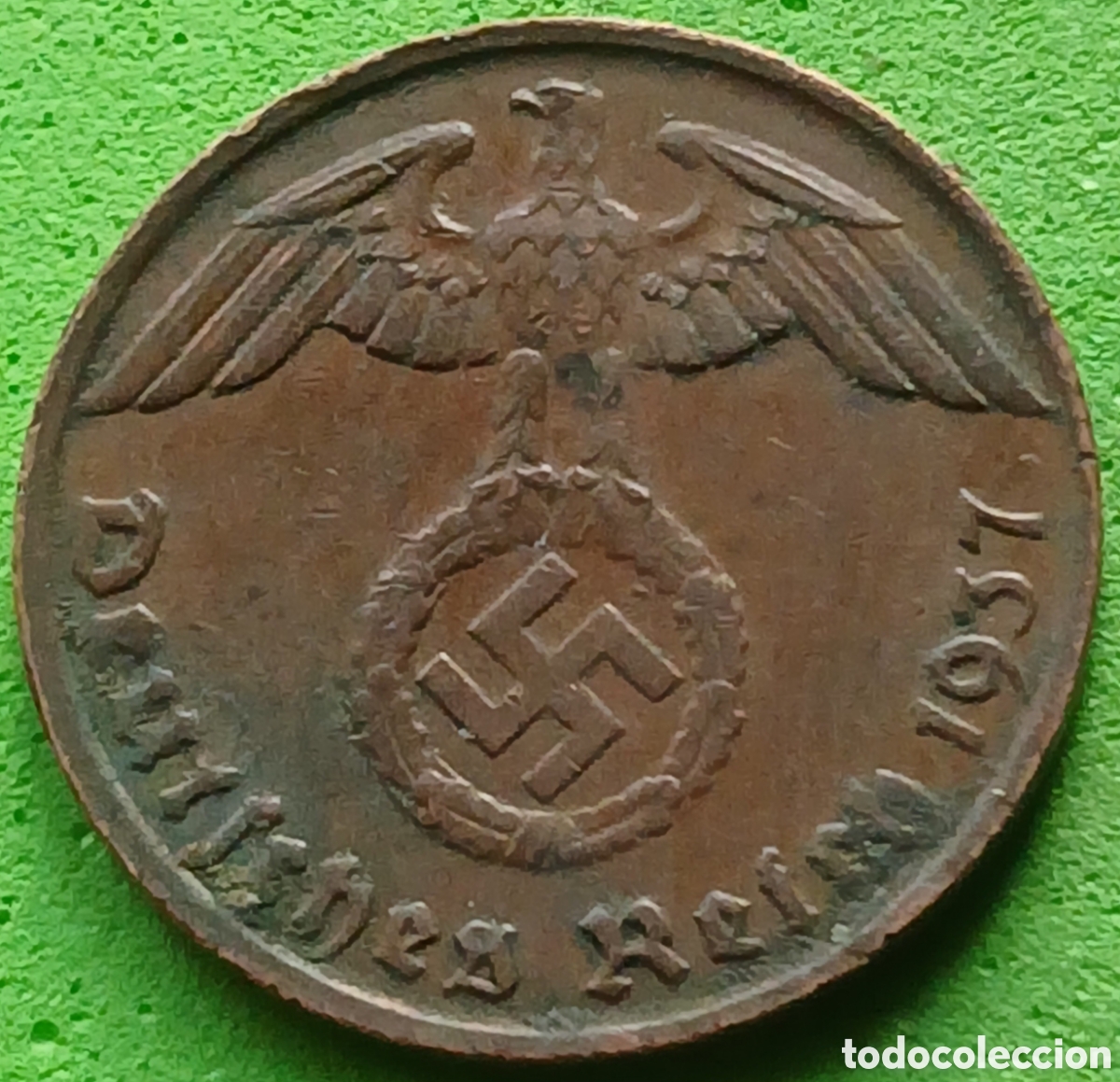 Monedas antiguas de Europa: Alemania Tercer Reich 1 reichspfennig 1937 G km#89 poco com&uacute;n