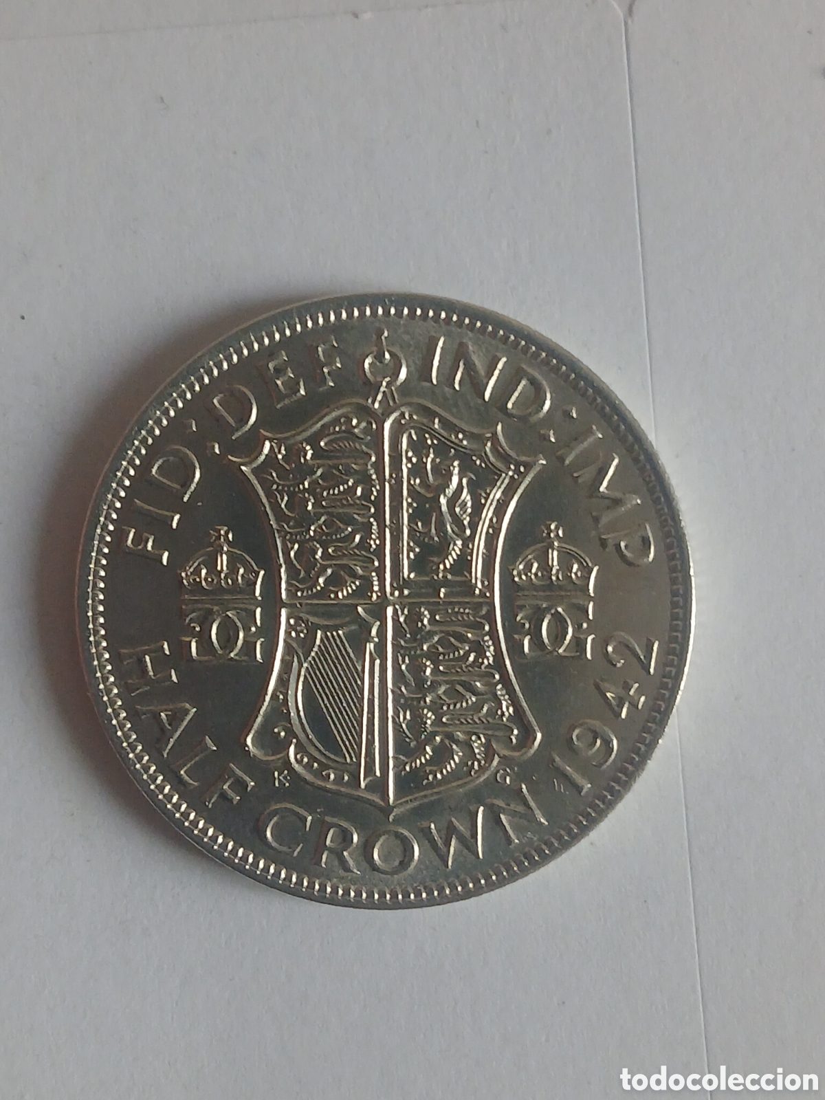 Monedas antiguas de Europa: Media Corona 1942 PLATA Gran Breta&ntilde;a