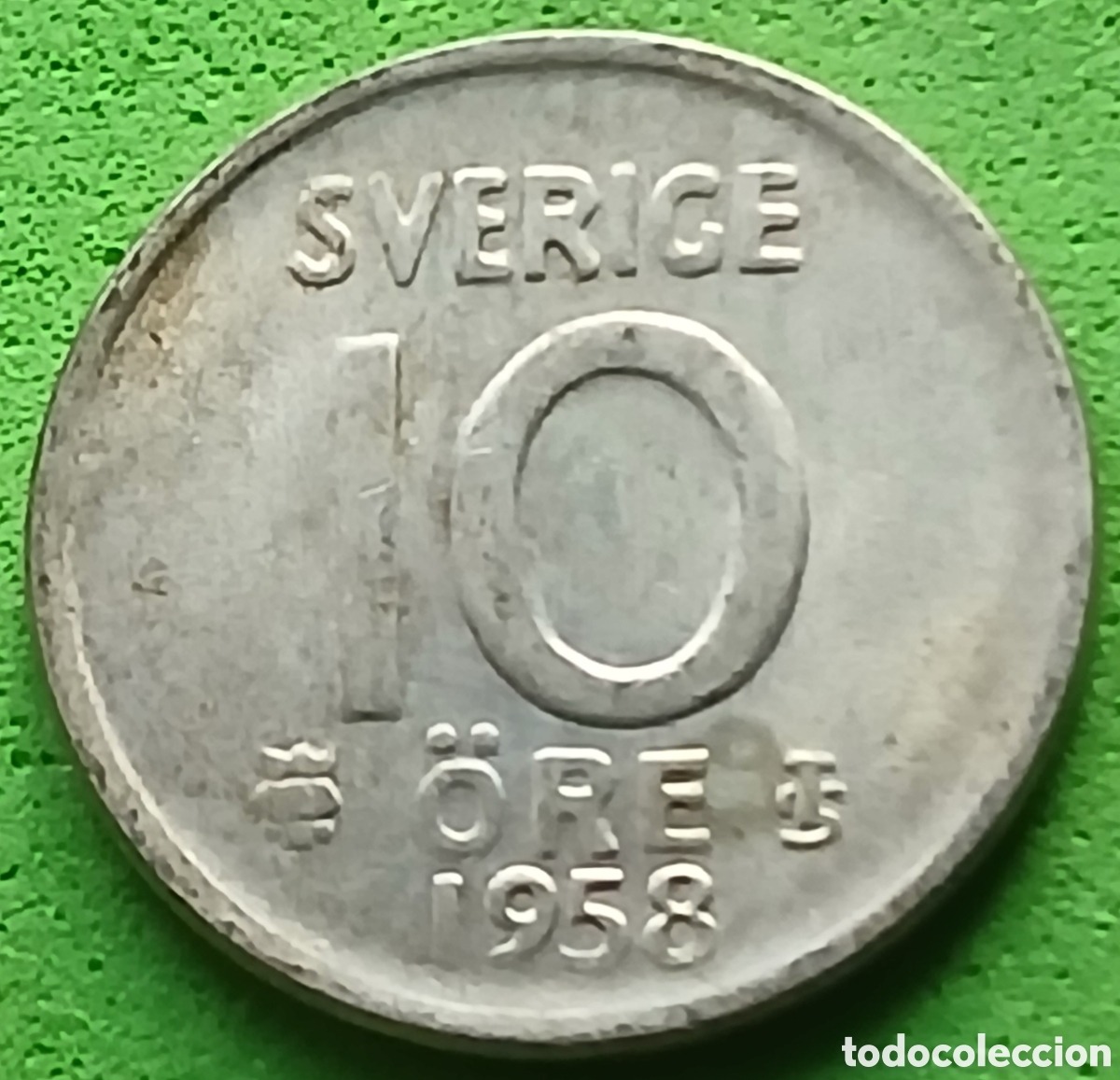Monedas antiguas de Europa: Suecia 10 ore 1958 km#823 plata