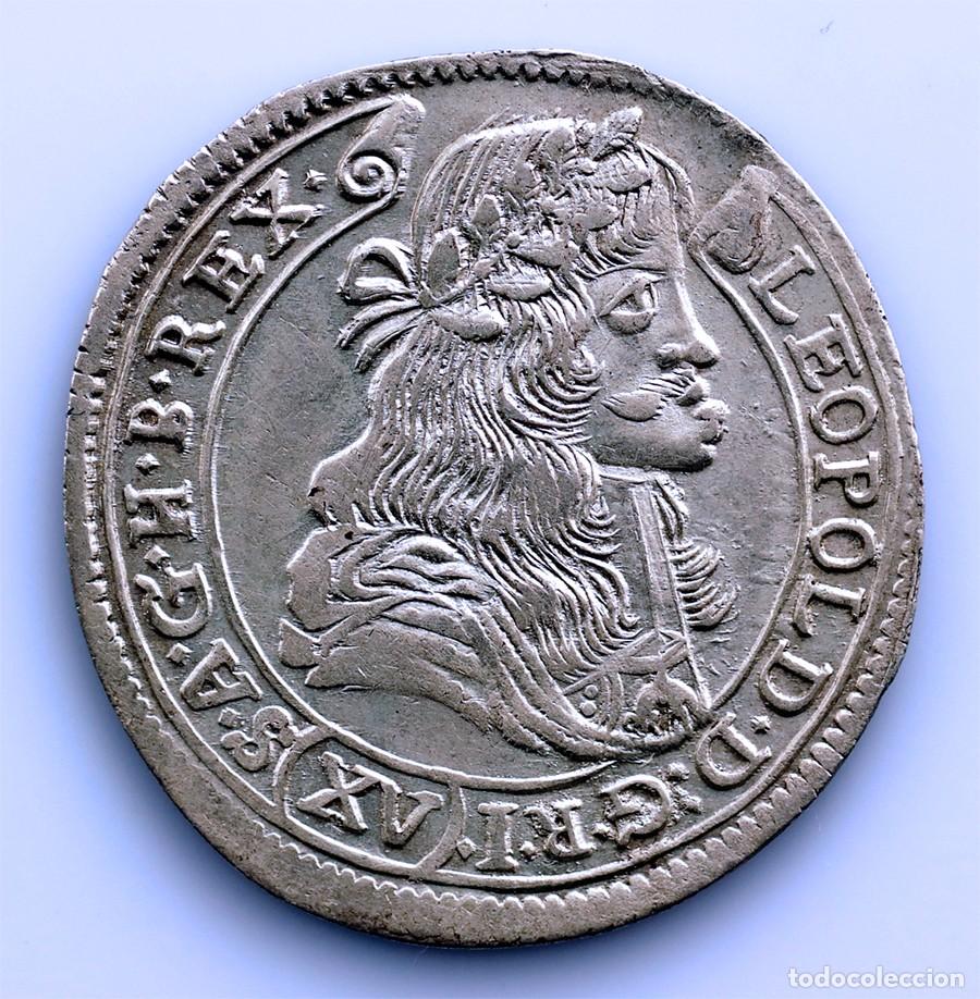 Monedas antiguas de Europa: SC.Imperio Austroh&uacute;ngaro-Leopold I. 15 Kreuzers 1680 EBC/XF Plata 6,5 g Escasa