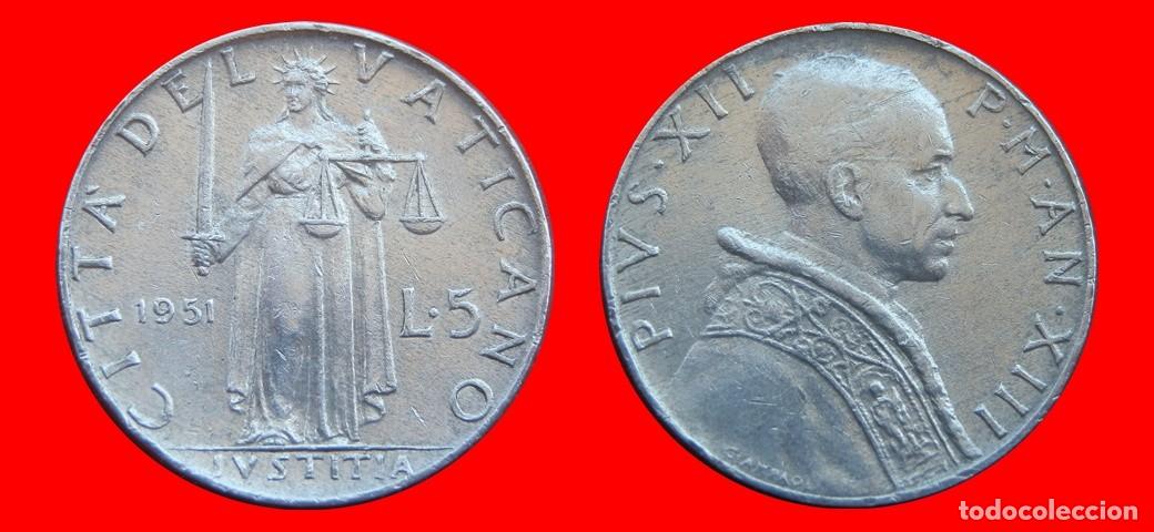 Monedas antiguas de Europa: 5 LIRAS 1951 VATICANO-151994