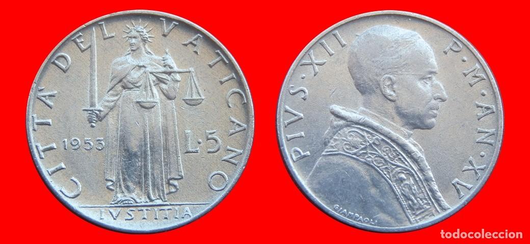 Monedas antiguas de Europa: 5 LIRAS 1953 VATICANO-151996