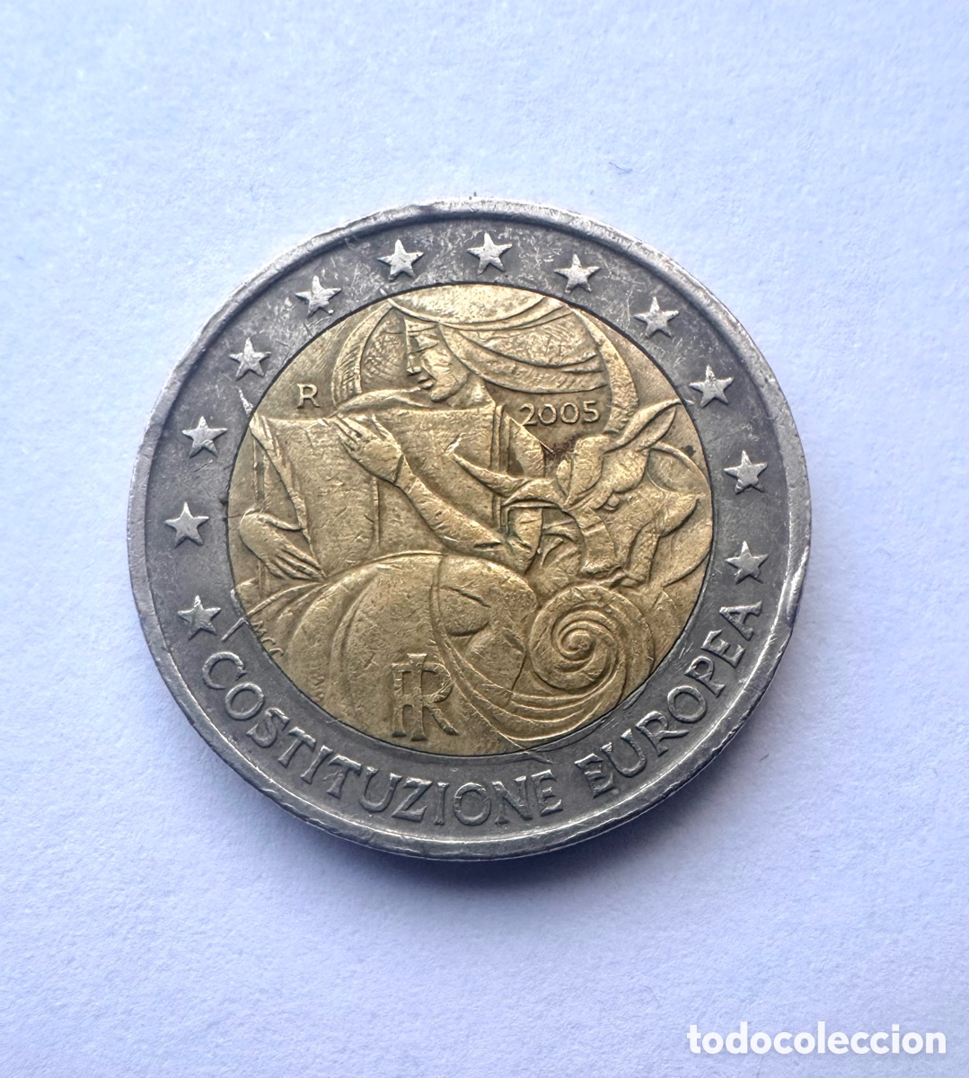 Monedas antiguas de Europa: Moneda 2 Euros, constituci&oacute;n Europea 2005 Italia