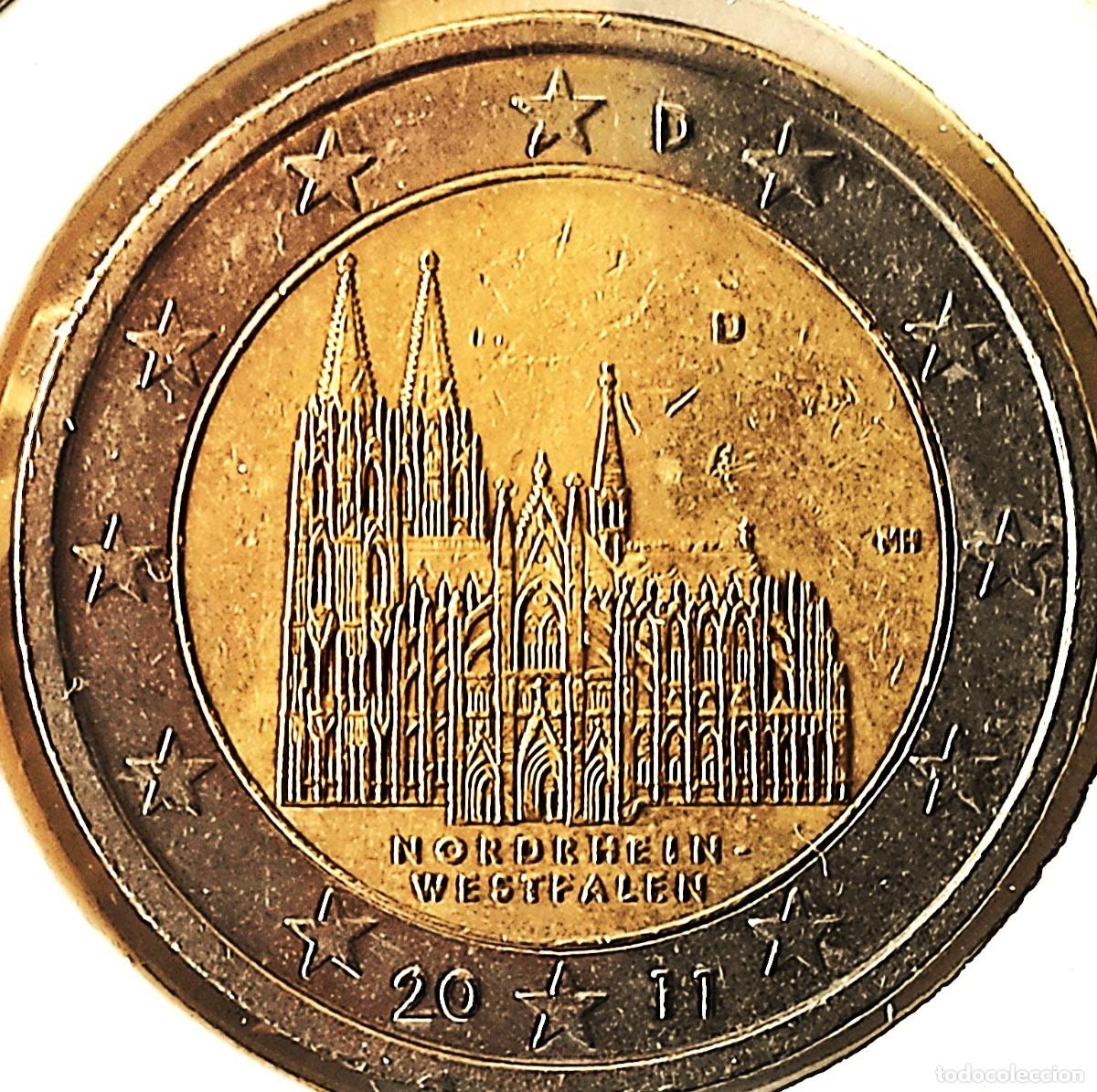 Monedas antiguas de Europa: ALEMANIA (2002-) - 2 EUROS 2011 D - CATEDRAL DE COLONIA - B - 8,50 GR. BIMETALICA - DIAMETRO 25,75 m