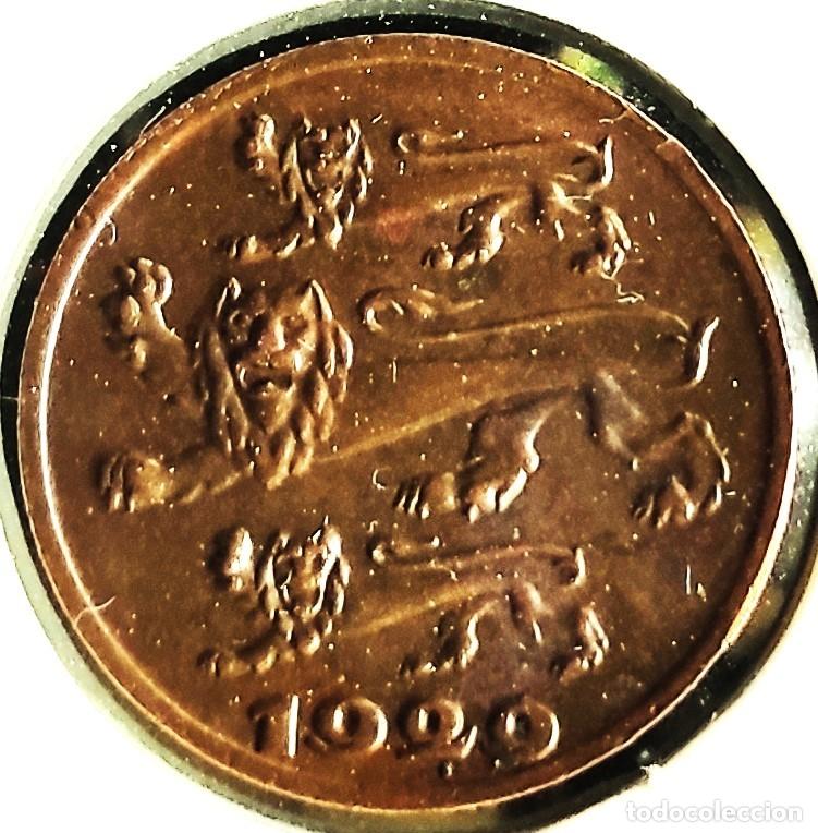 Monedas antiguas de Europa: ESTONIA (1928-1940) - 1 SENTI 1929 - PRIMERA REPUBLICA - C - 1,90 GR. BRONCE - DIAMETRO 16 mm - MB
