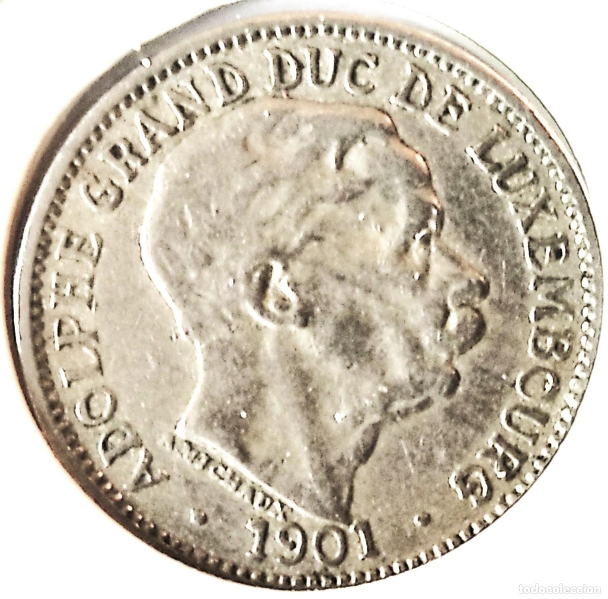 Monedas antiguas de Europa: LUXEMBURGO (1854-1917) - 10 CENTIMOS 1901 - GRAN DUCADO DE LUXEMBURGO - ADOLFO - B - 2,95 GR. CUPRON