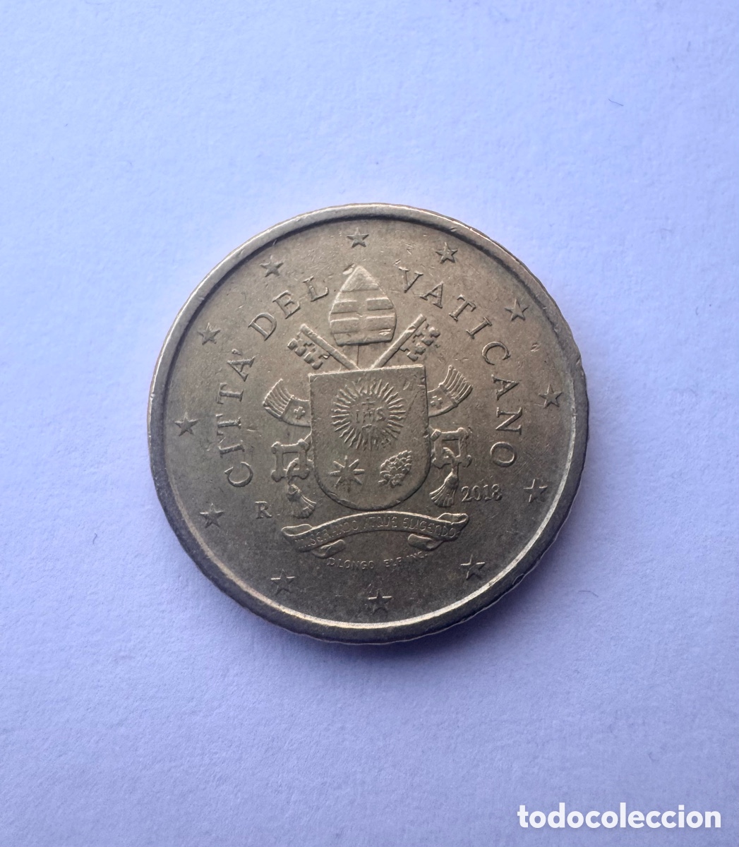 Monedas antiguas de Europa: Moneda 50 c&eacute;ntimos Vaticano 2018