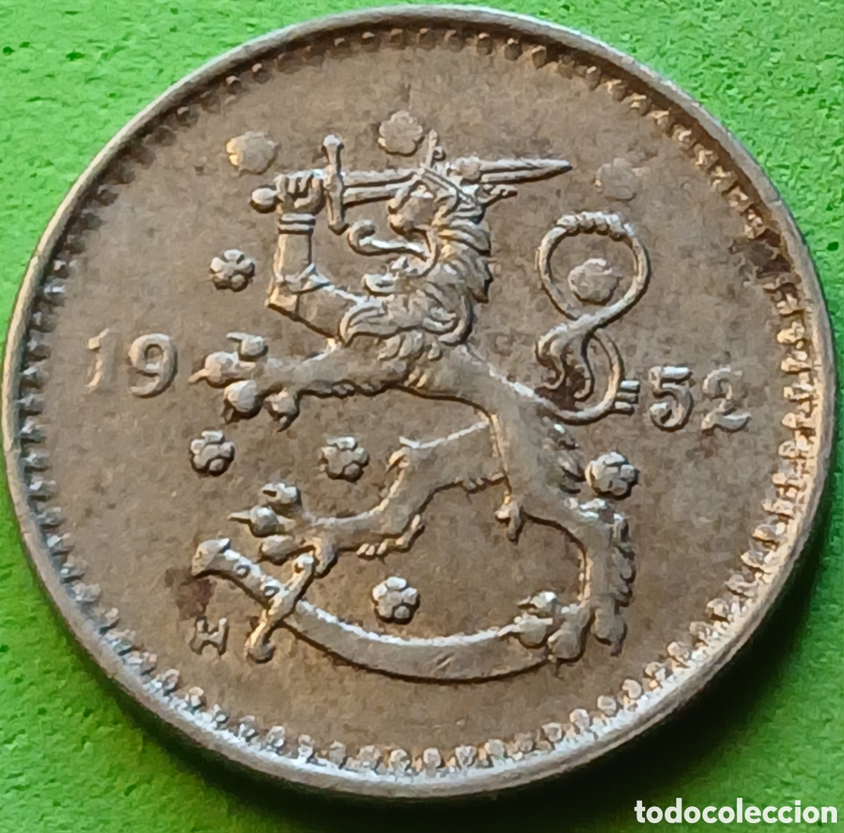 Monedas antiguas de Europa: Finlandia 1 marco 1952 km#30b poco com&uacute;n!