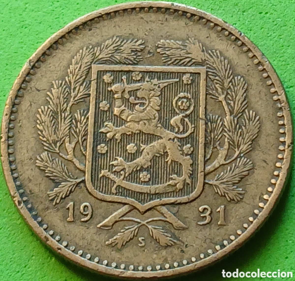 Monedas antiguas de Europa: Finlandia 10 marcos 1931 km#32A poco com&uacute;n!!