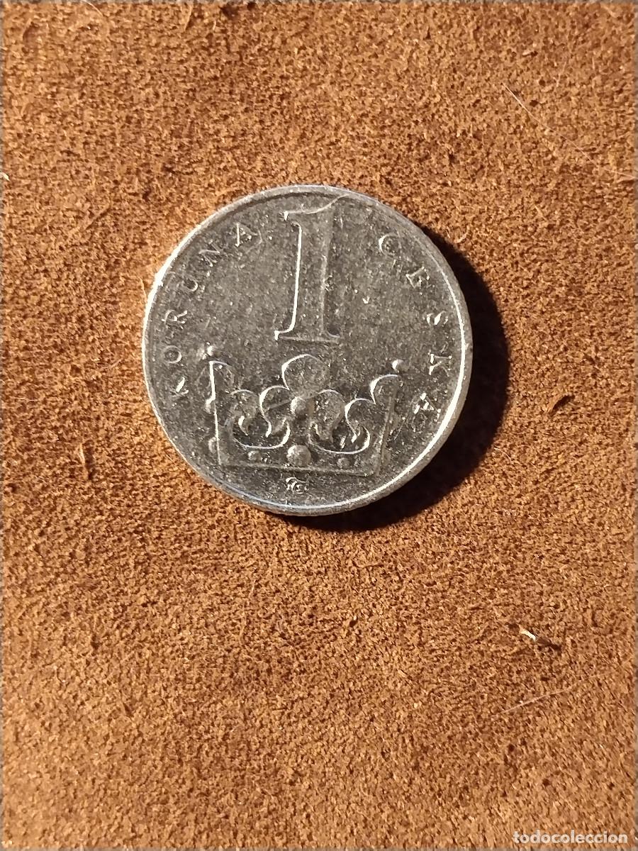 Monedas antiguas de Europa: Moneda 1 Kč Rep&uacute;blica Checa 1993 &ndash; Le&oacute;n coronado