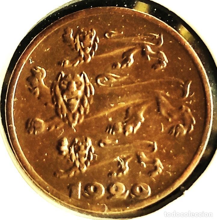 Monedas antiguas de Europa: ESTONIA (1928-1940) - 1 SENTI 1929 - PRIMERA REPUBLICA - D - 1,90 GR. BRONCE - DIAMETRO 16 mm - MB
