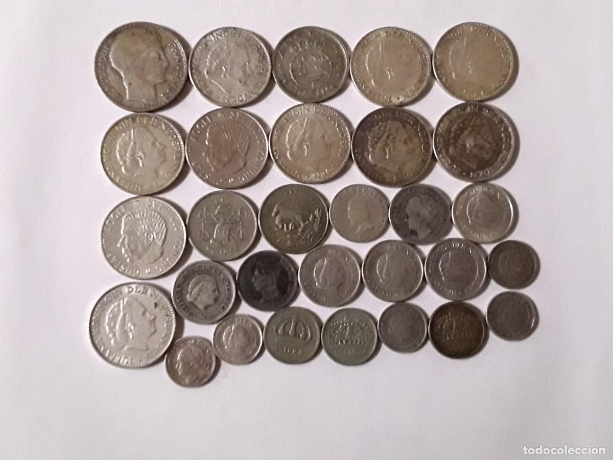 Monedas antiguas de Europa: LOTE 30 MONEDAS DE PLATA DIFERENTES (127 GRAMOS).