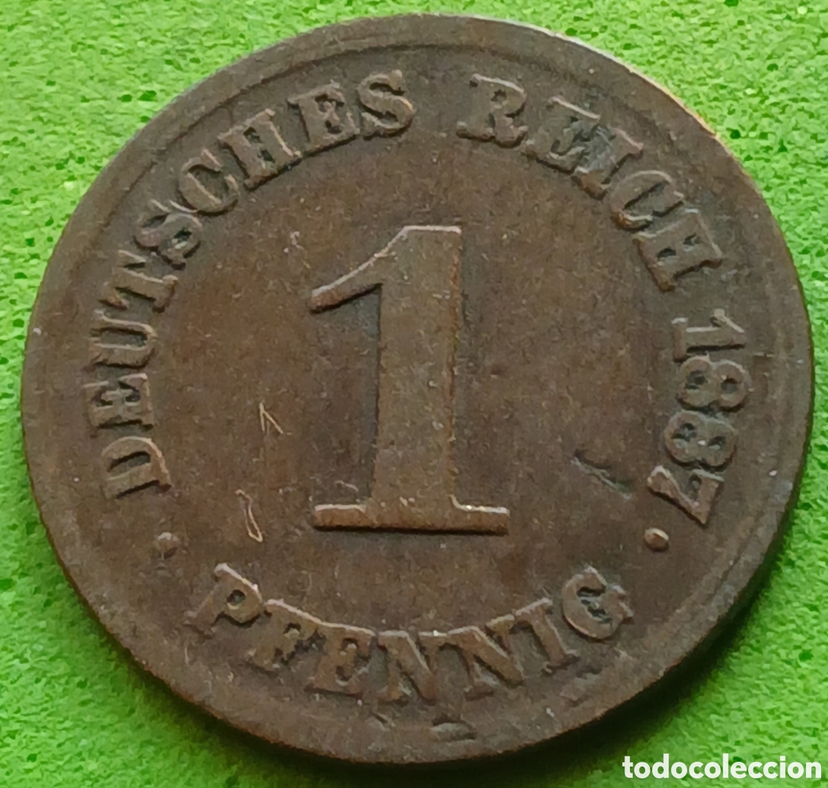 Monedas antiguas de Europa: Alemania Imperio 1 pfennig 1887 F km#1 ESCASA