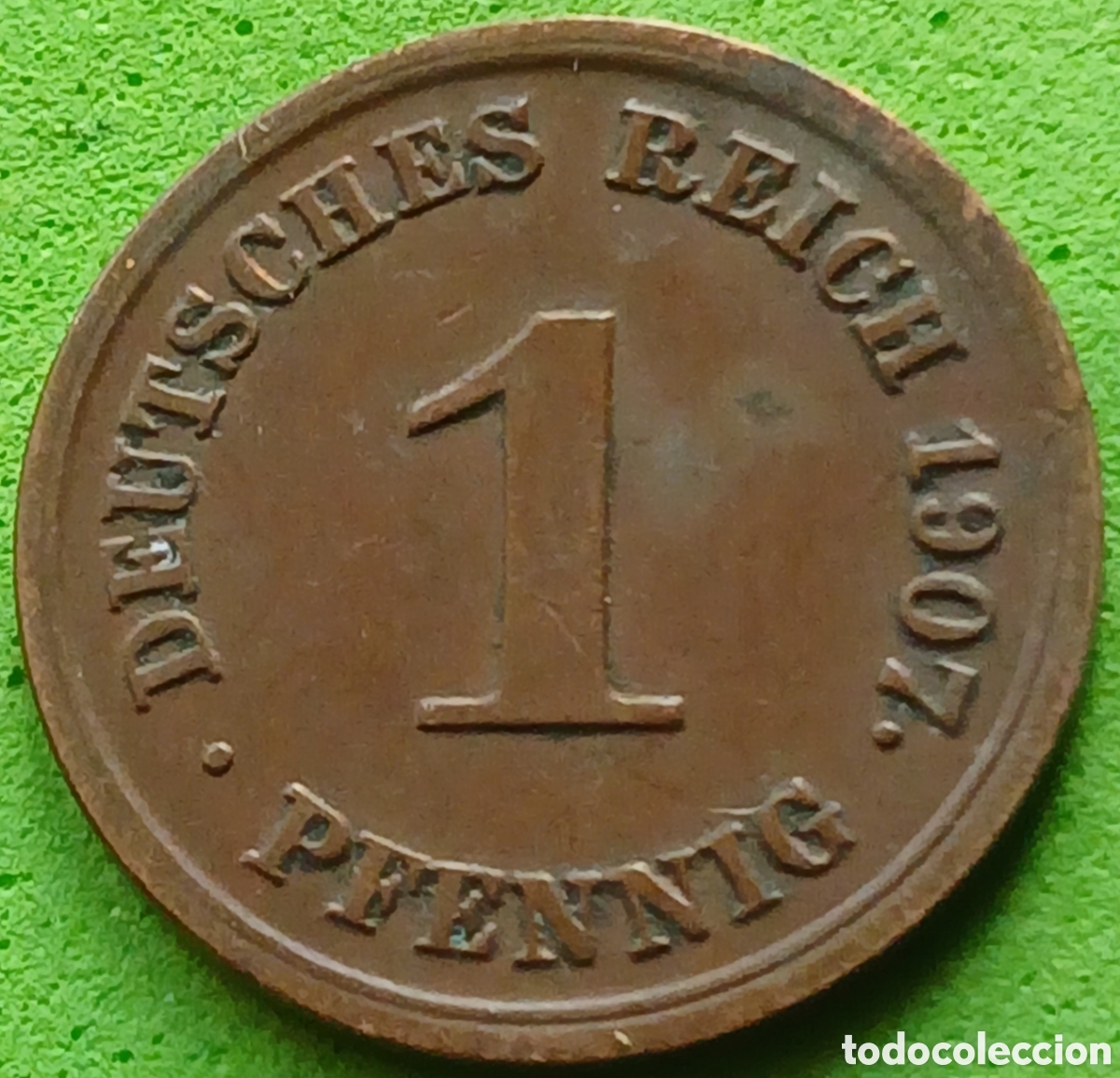 Monedas antiguas de Europa: Alemania Imperio 1 pfennig 1907 G km#10 ESCASA