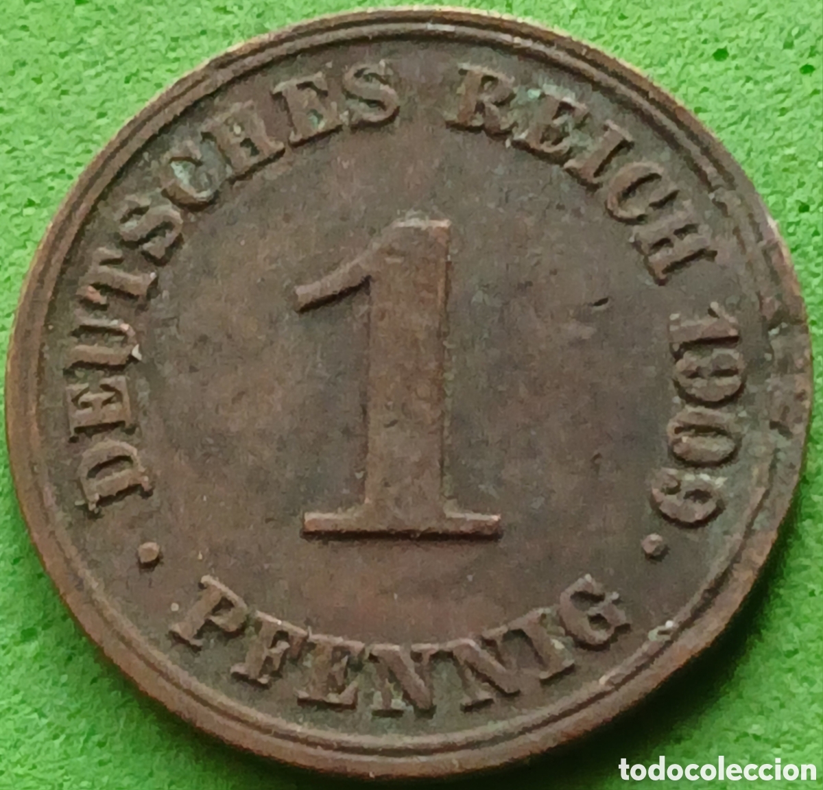 Monedas antiguas de Europa: Alemania Imperio 1 pfennig 1909 J km#10 ESCASA!!