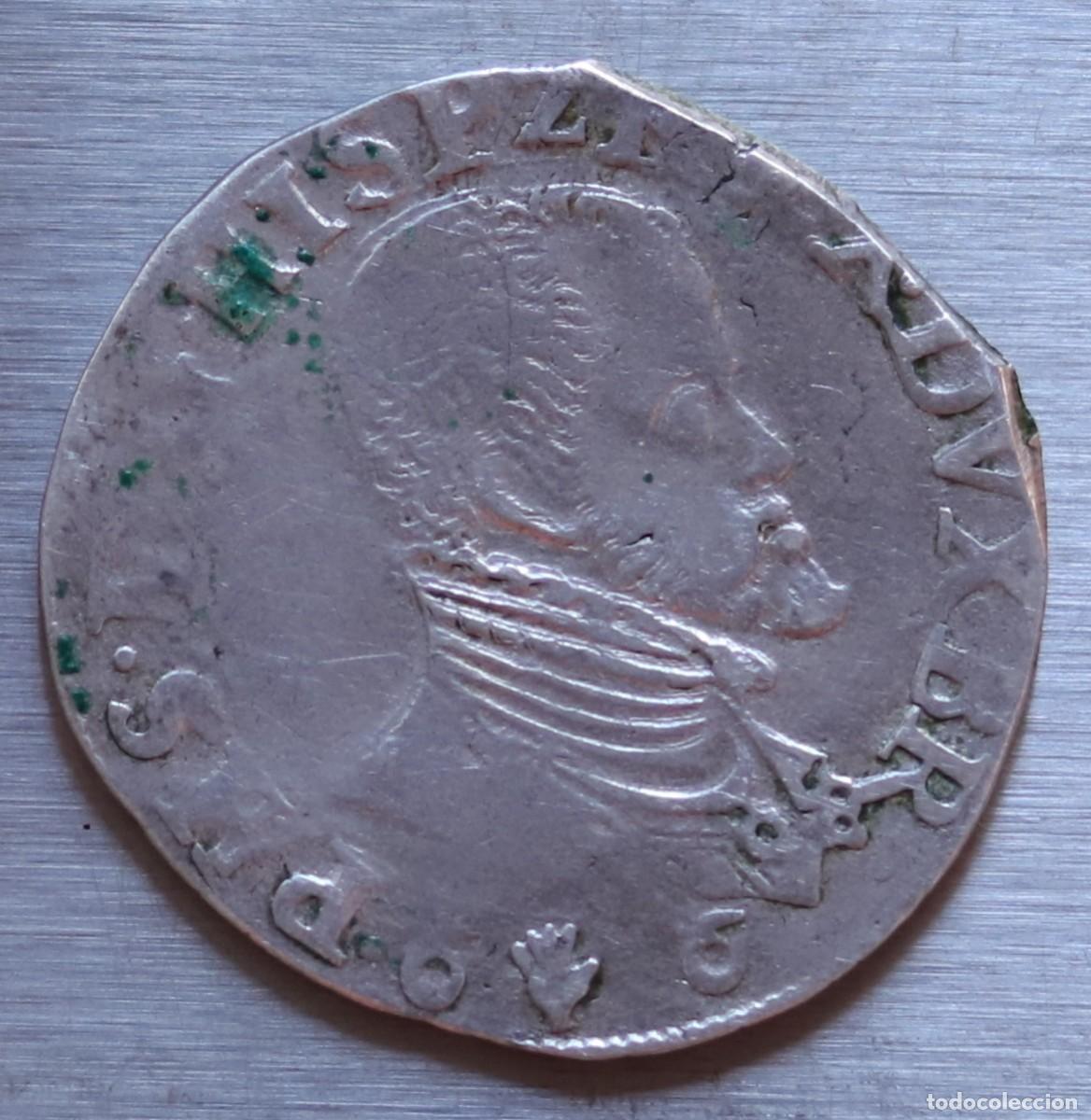Monedas antiguas de Europa: 1/5 DE DAALDER 1566 BRABANTE. CECA AMBERES. FELIPE II. 6,58 GR