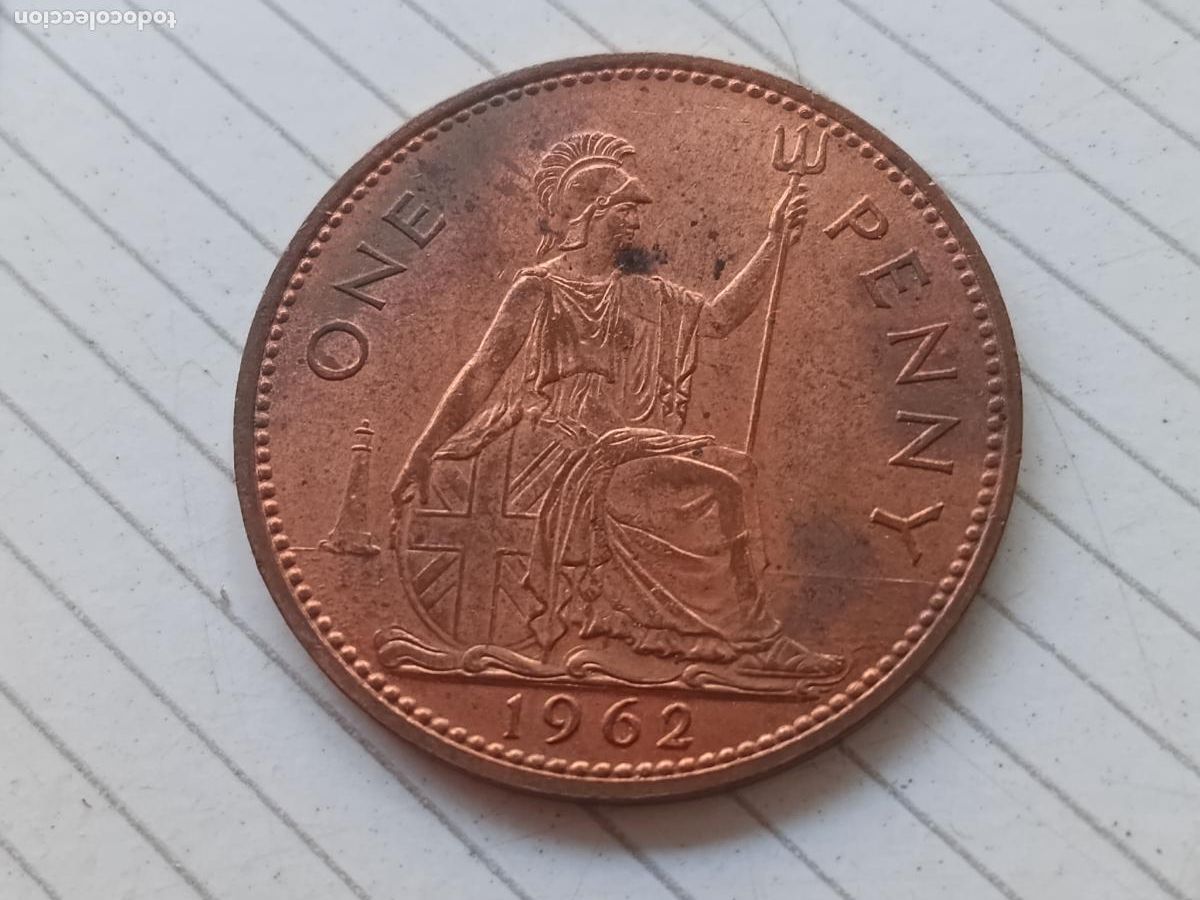 Monedas antiguas de Europa: REINO UNIDO, 1 PENNY DE 1962 BRILLO ORIGINAL