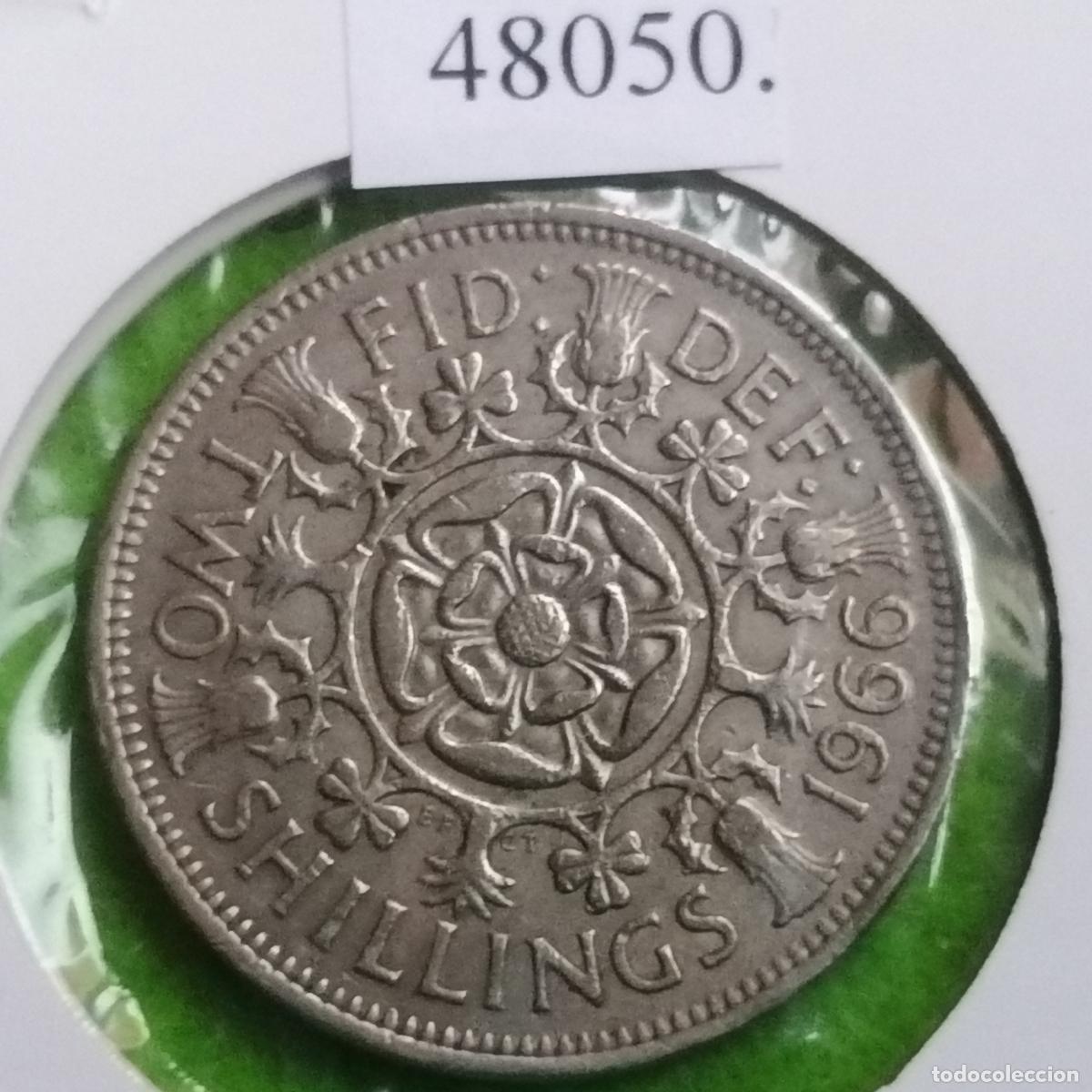 Monedas antiguas de Europa: UK, 2 chelines 1966 , Gran Breta&ntilde;a, Inglaterra
