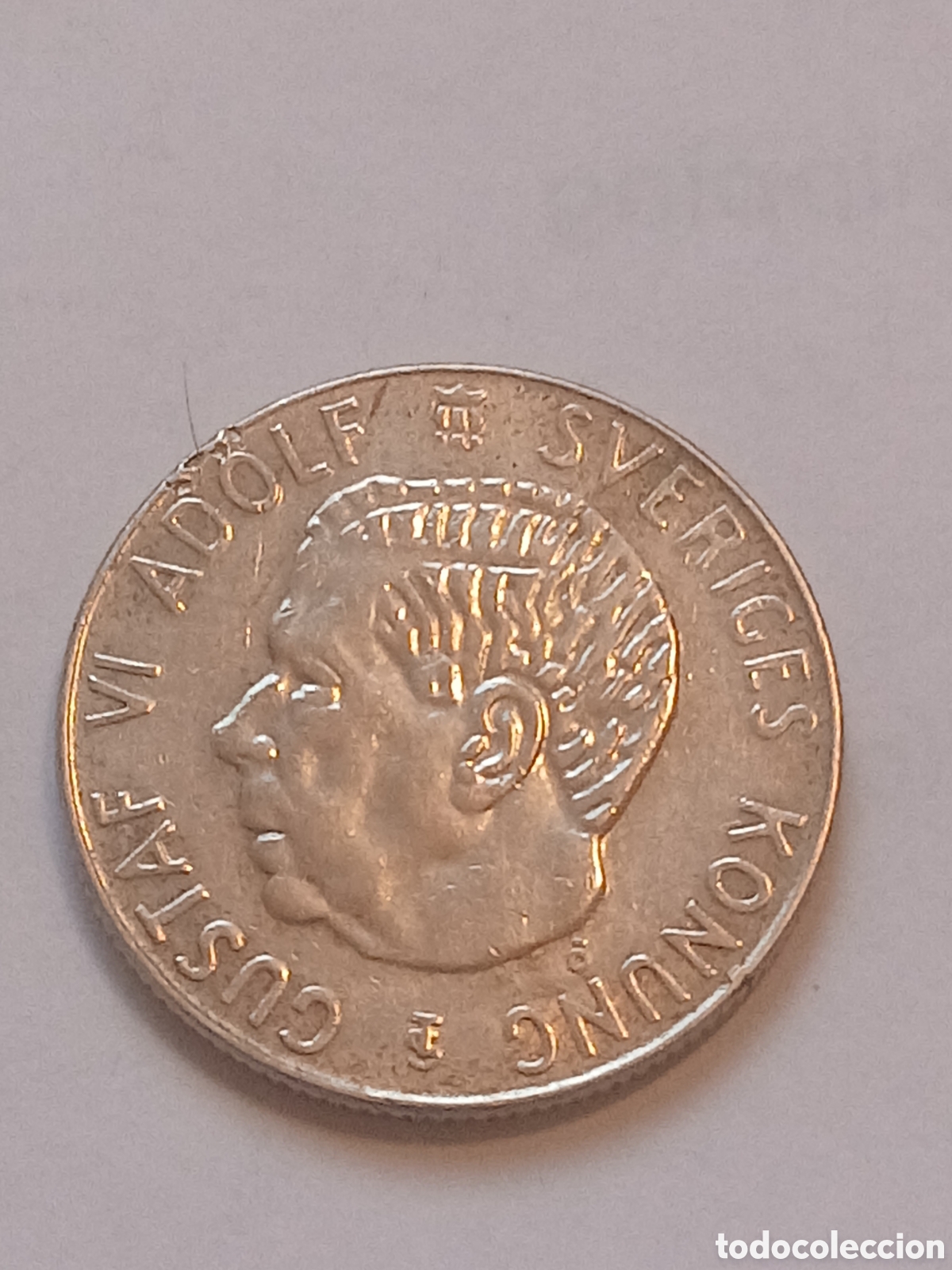 Monedas antiguas de Europa: 1 Corona Suecia 1955 Gustaf VI Adolf