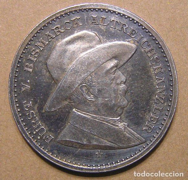 Moedas antigas da Europa: MEDALLA DE PLATA - F&Uuml;RST V. BISMARCK - 80 CUMPLEA&Ntilde;OS - ANTIGUO CANCILLER DEL REICH - 1 ABRIL 1895