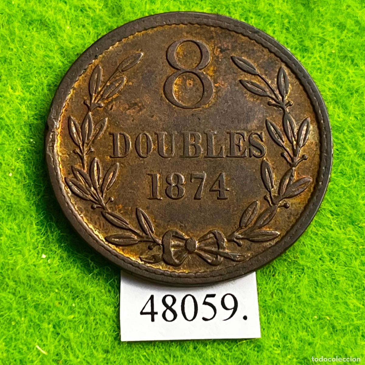 Monedas antiguas de Europa: Guernesey, 8 doubles 1874, Guernsey
