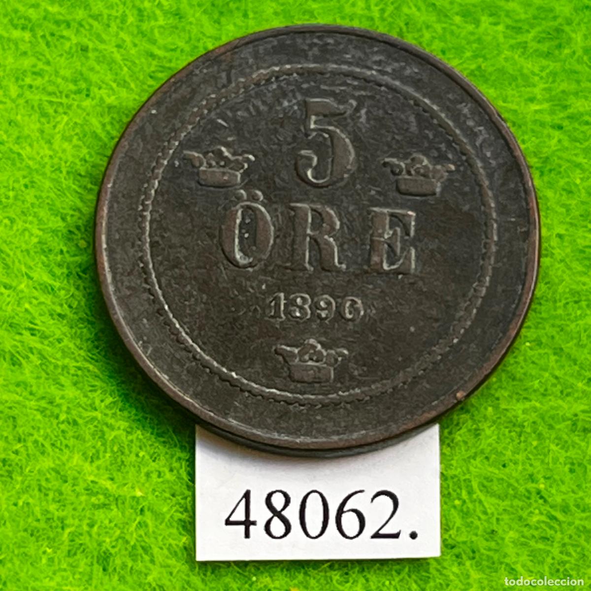 Monedas antiguas de Europa: Suecia 5 ore 1890, c&eacute;ntimos