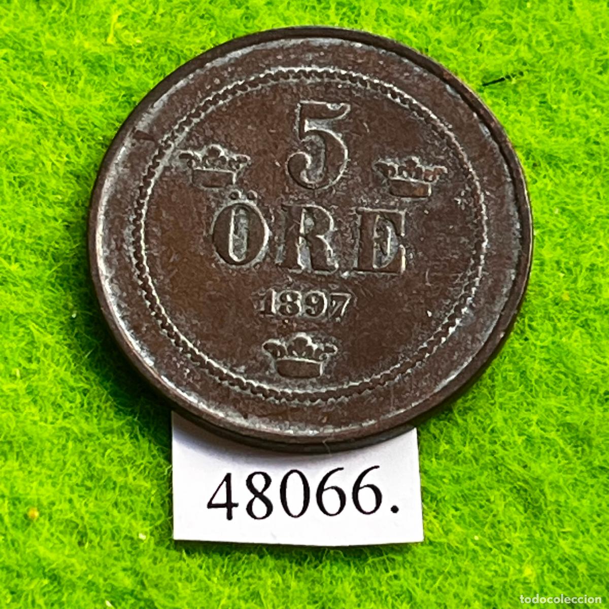 Monedas antiguas de Europa: Suecia 5 ore 1897, c&eacute;ntimos