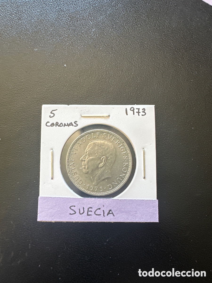 Monedas antiguas de Europa: Moneda de Suecia de 5 coronas a&ntilde;o 1973