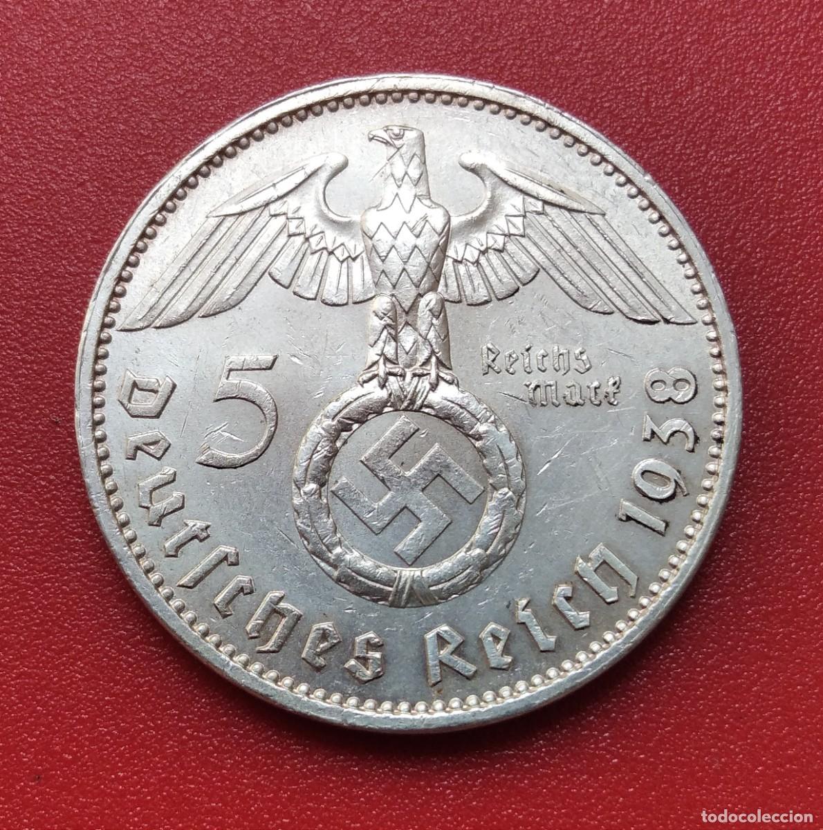 Monedas antiguas de Europa: MONEDA PLATA 5 REICHSMARK 1938 NAZI
