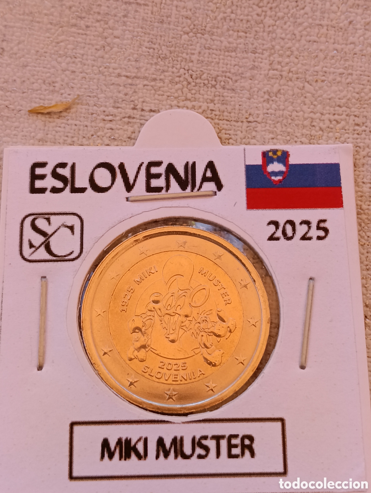 Moedas antigas da Europa: Moneda Eslovenia SC 2025 miki muster