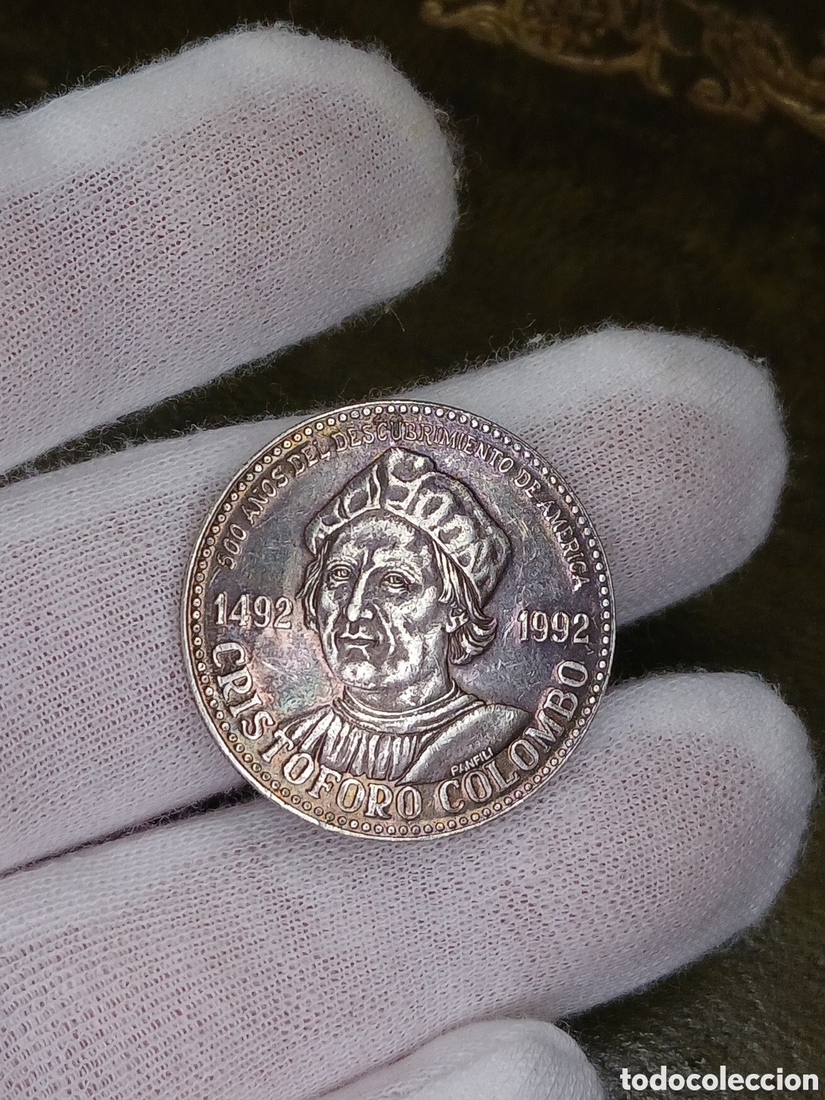 Monedas antiguas de Europa: L195M33.Preciosa medalla tipo moneda de plata