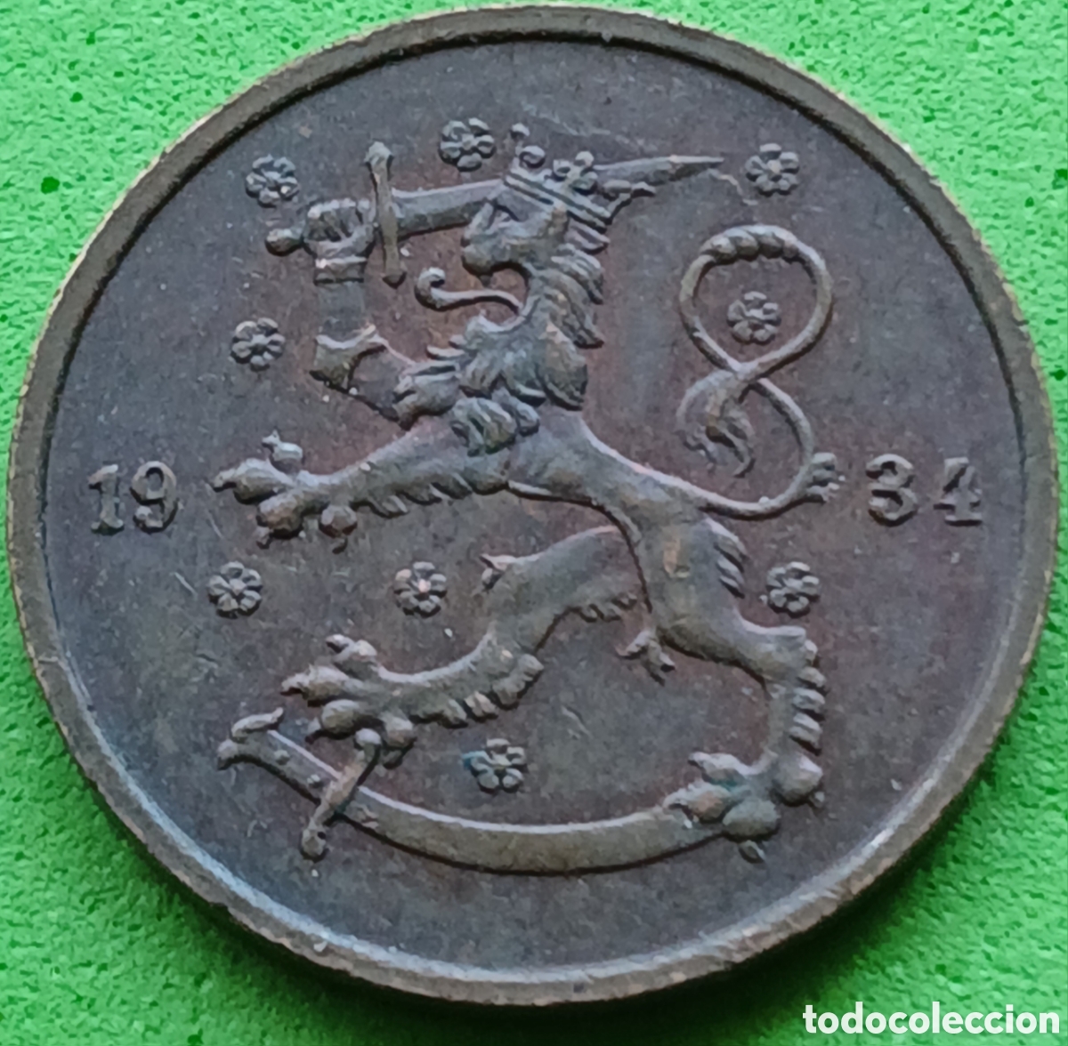 Moedas antigas da Europa: Finlandia 5 pennia 1934 km#22