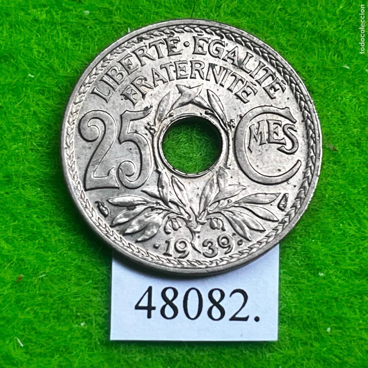 Monedas antiguas de Europa: Francia, 25 c&eacute;ntimos 1939