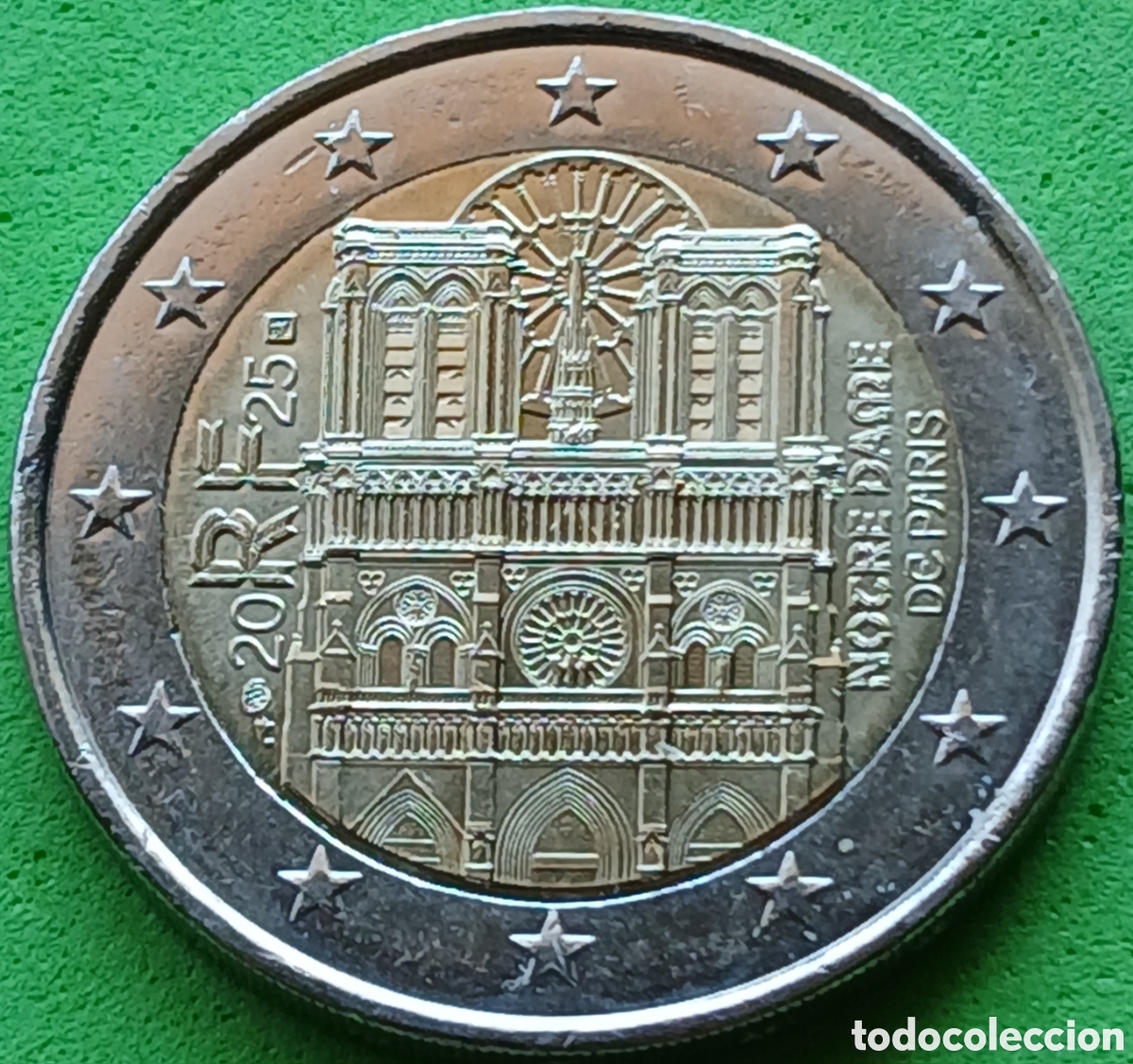 Monedas antiguas de Europa: Francia 2 euros 2025 UC#122 Catedral de Notre-Dame de Par&iacute;s