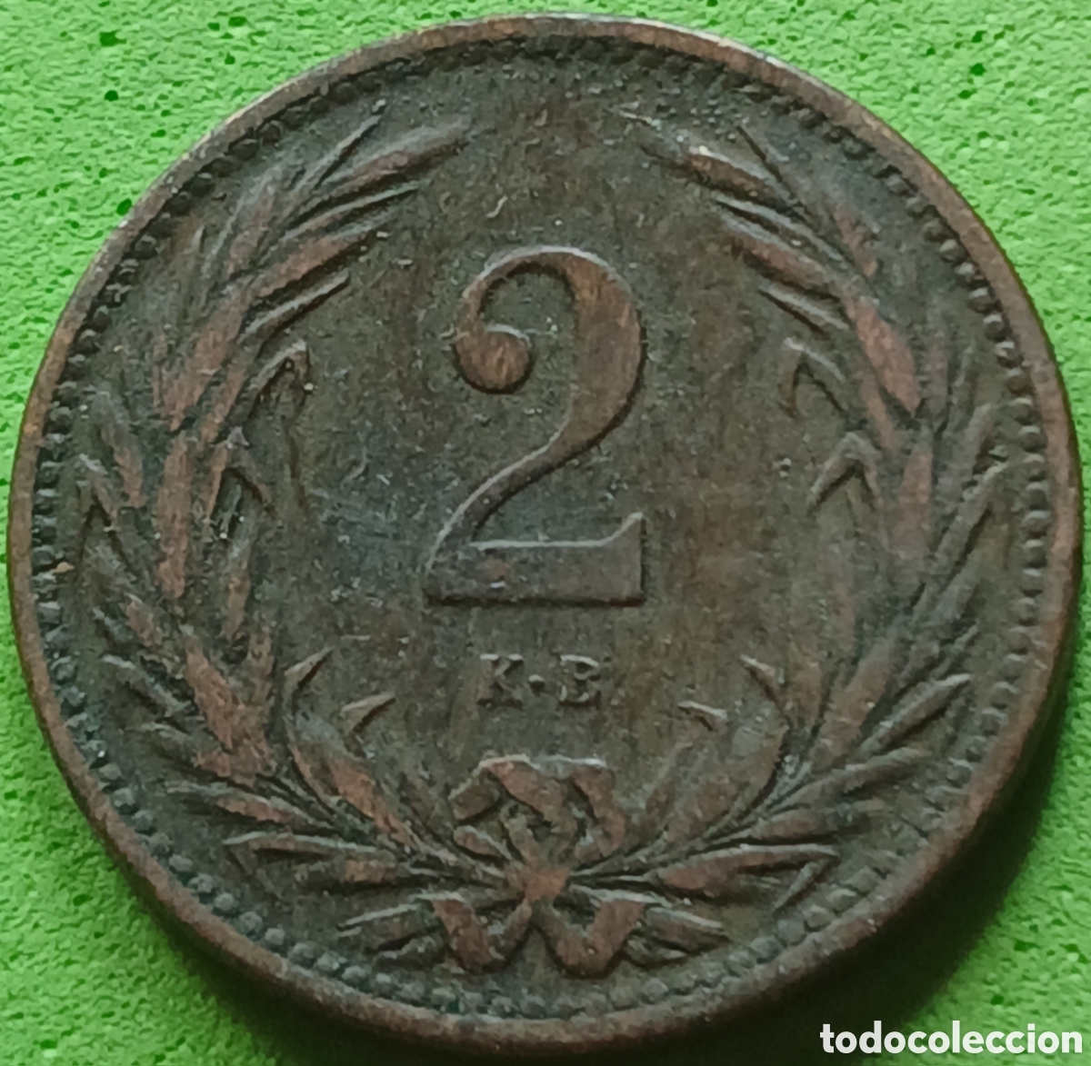 Old Coins of Europe: Hungr&iacute;a 2 filler 1896 km#481