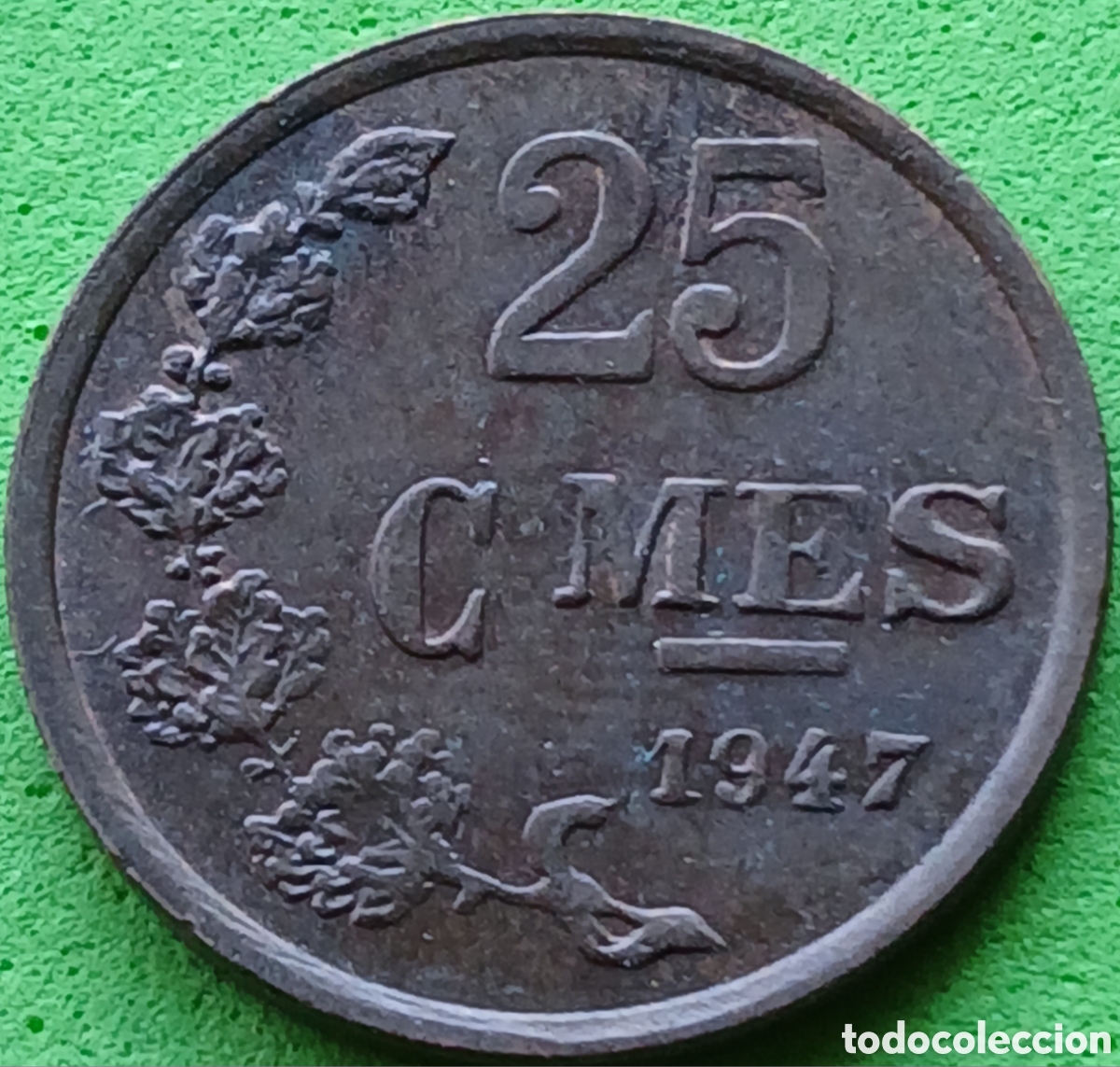 Old Coins of Europe: Luxemburgo 25 c&eacute;ntimos 1947 km#45
