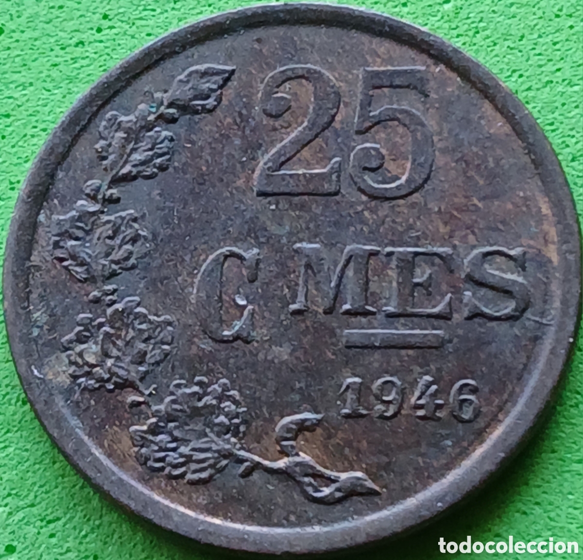 Old Coins of Europe: Luxemburgo 25 c&eacute;ntimos 1946 km#45