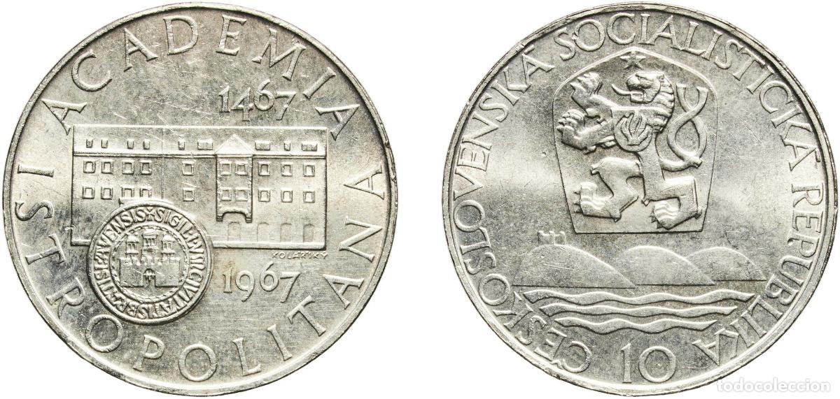 Monedas antiguas de Europa: Czechoslovakia Socialist Republic 1967 10 Korun (Bratislava University) Silver (.500) (45000) 12g U