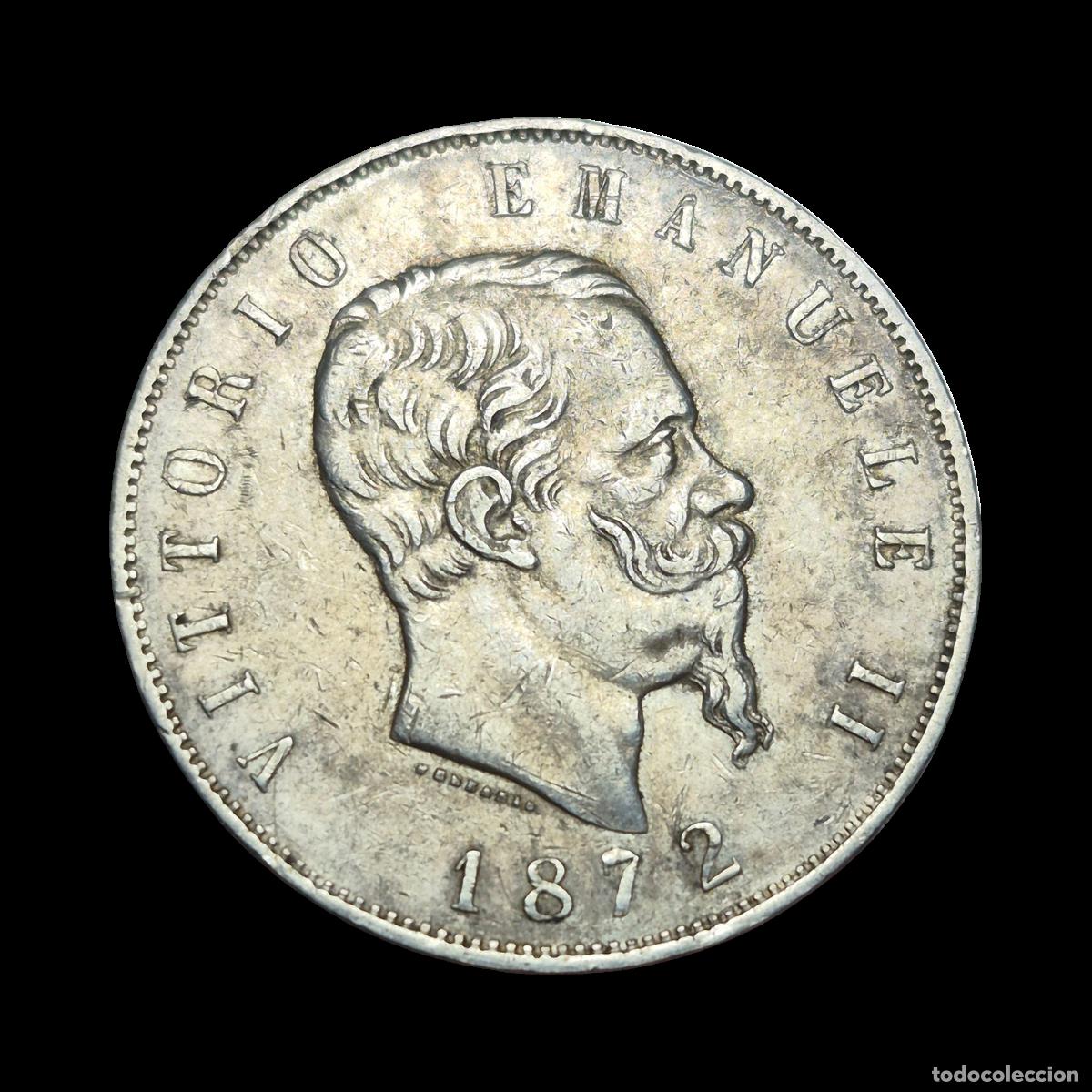 Monedas antiguas de Europa: NT/ ITALIA 5 LIRAS 1872 M (M1429)