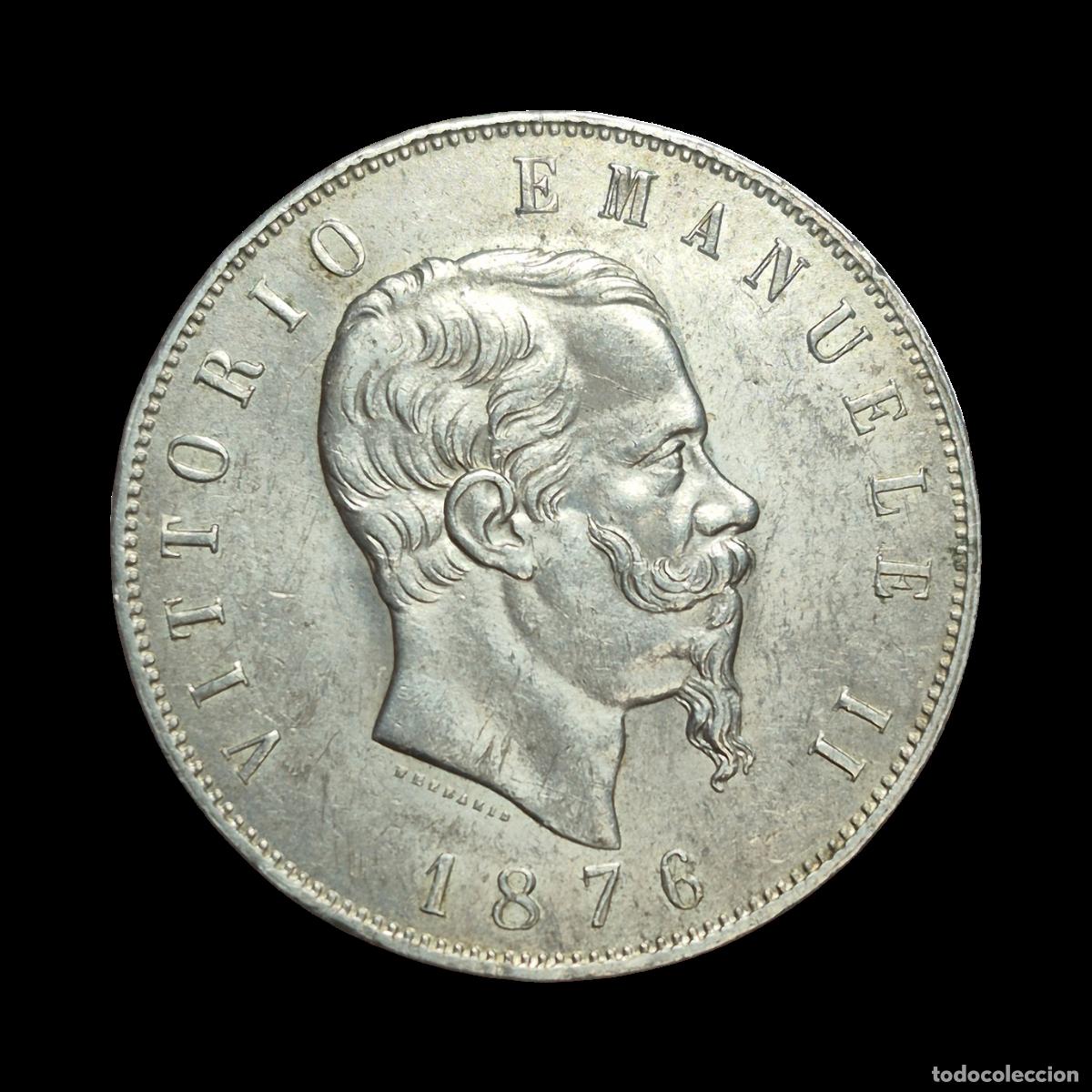 Monedas antiguas de Europa: NT/ ITALIA 5 LIRAS 1876 R (M1425)