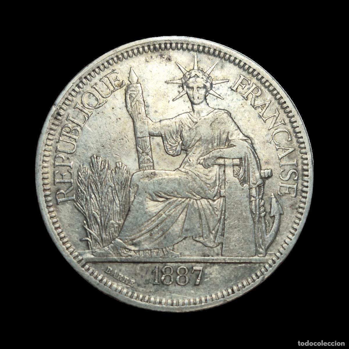 Monedas antiguas de Europa: NT/ INDOCHINA FRANCESA 1 PIASTRA 1887 (M1437)