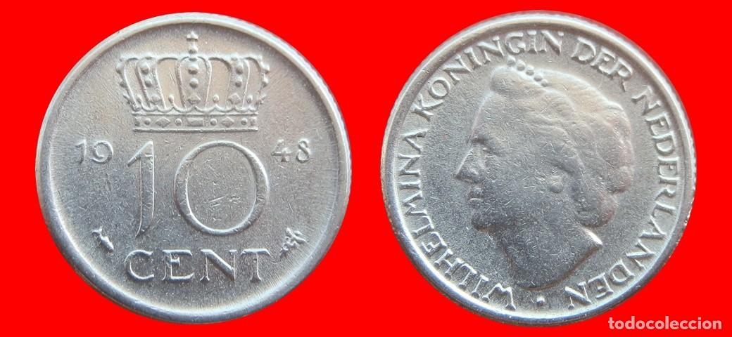 Monedas antiguas de Europa: 10 CENTIMOS CENTS CENTAVOS 1948 HOLANDA PAISES BAJOS-152123