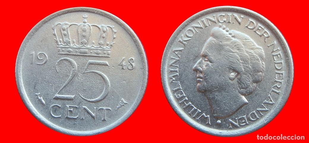 Monedas antiguas de Europa: 25 CENTIMOS CENTS CENTAVOS 1948 HOLANDA PAISES BAJOS-152127