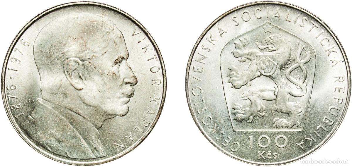 Monedas antiguas de Europa: Czechoslovakia Socialist Republic 1976 100 Korun (Viktor Kaplan) Silver (.700) (75000) 15.08g UNC